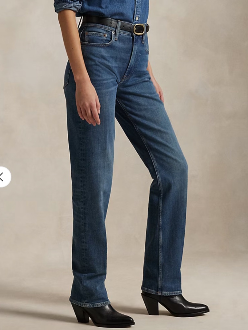 Ralph Lauren Women's High Rise Straight Classic Blue Denim Jeans